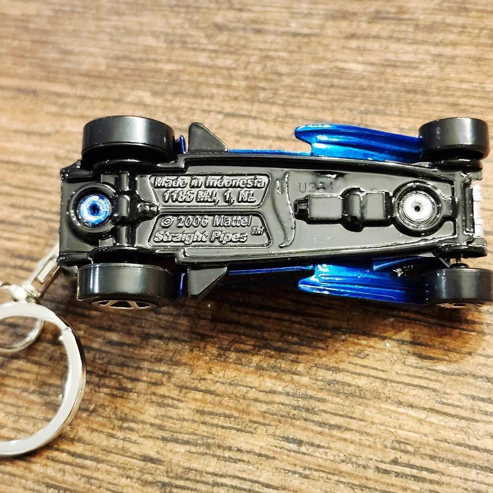 Hot Wheels Straight Pipes Deep State Blue Gasser 2025 1:64 Diecast Car Key Chain